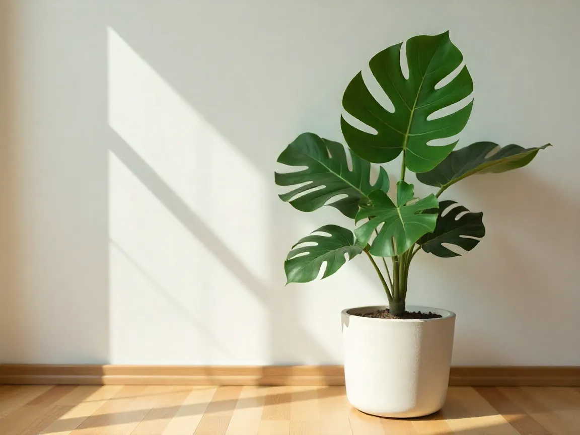 Fiddle Leaf Fig with large glossy leaves in modern pot